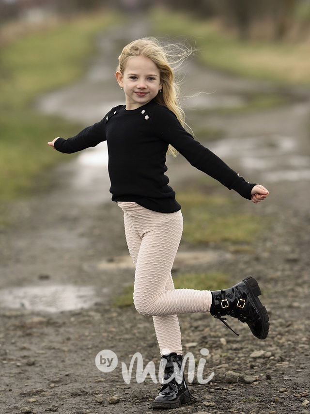 Béžové strukturované stretch legíny