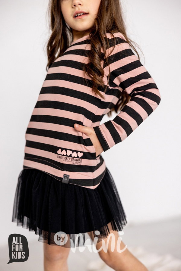 AFK pruhované šaty pink/black