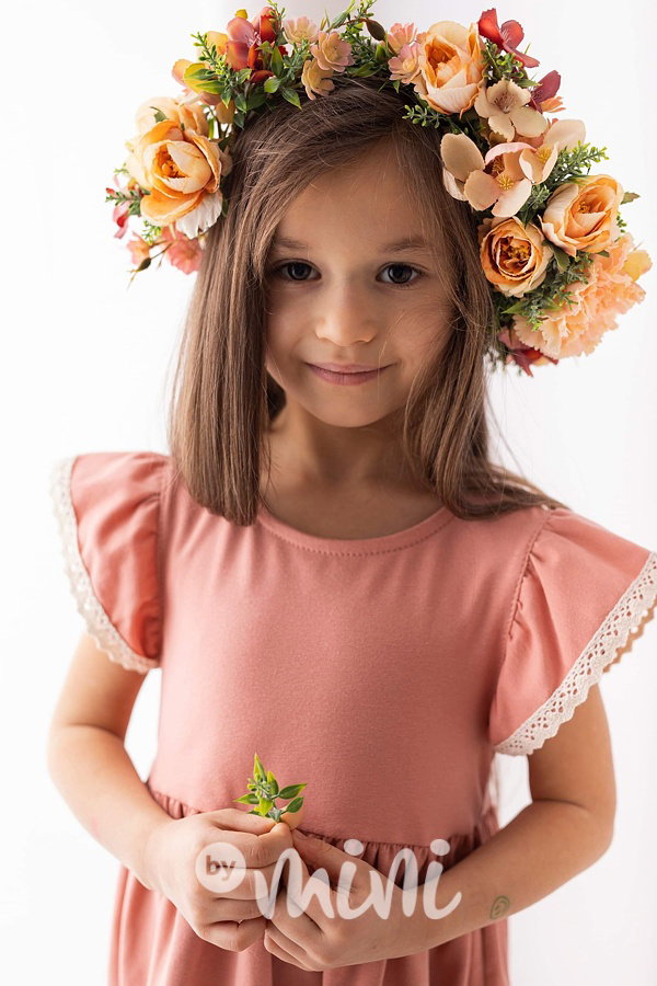 Lily Grey romantic boho šaty s krajkou peach