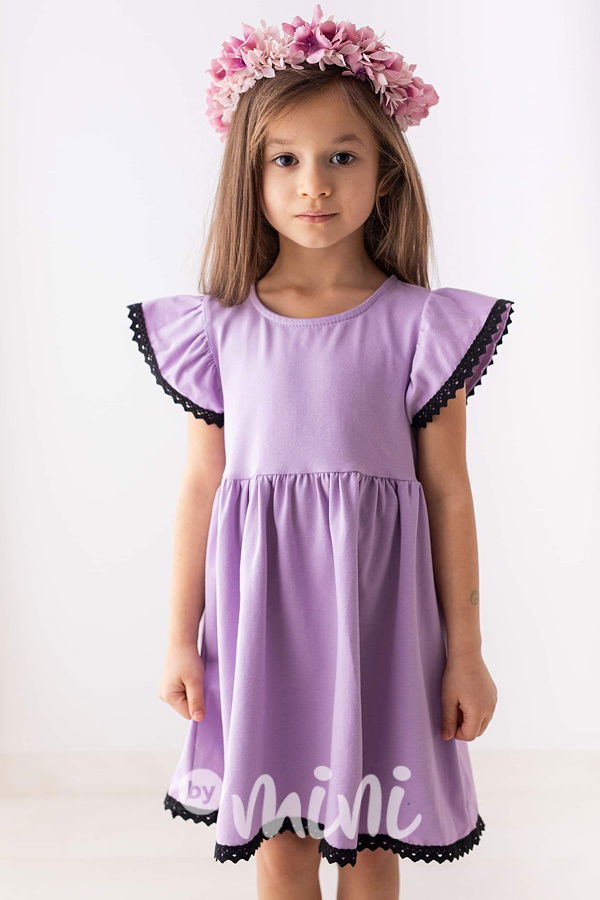Lily Grey romantic boho šaty s krajkou lila