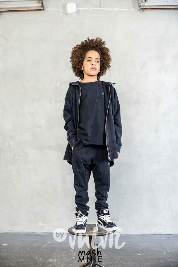 Mash Mnie vintage long černá mikina WOLF