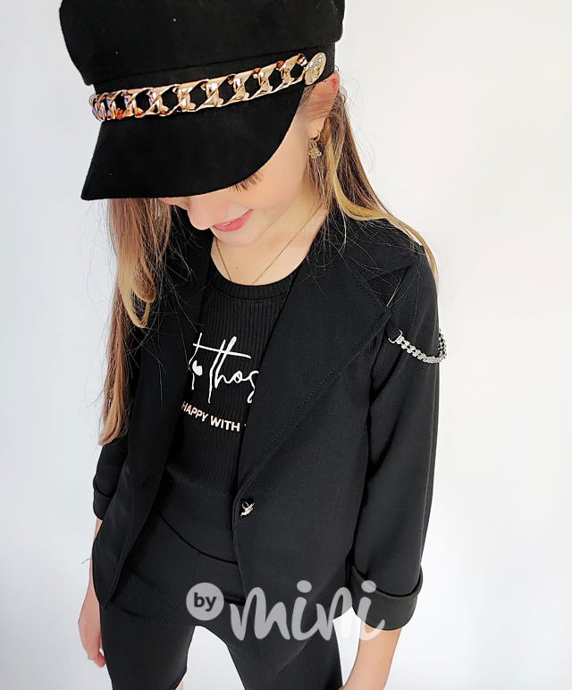 Fashion černé sako se zdobením