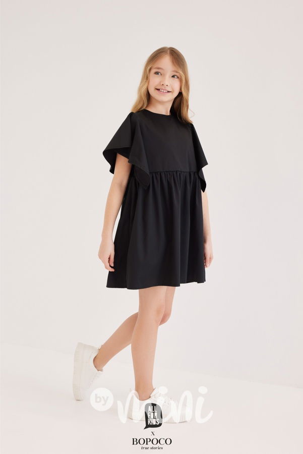 Frill šaty Mini me černé
