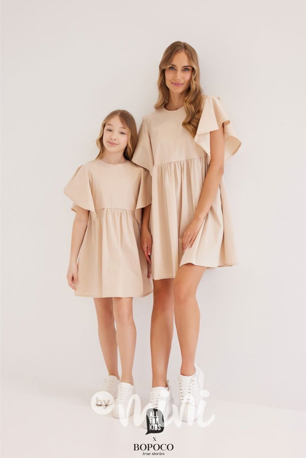 Frill šaty Mini me béžové