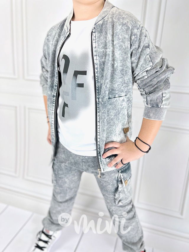 Acid wash jeans mikina