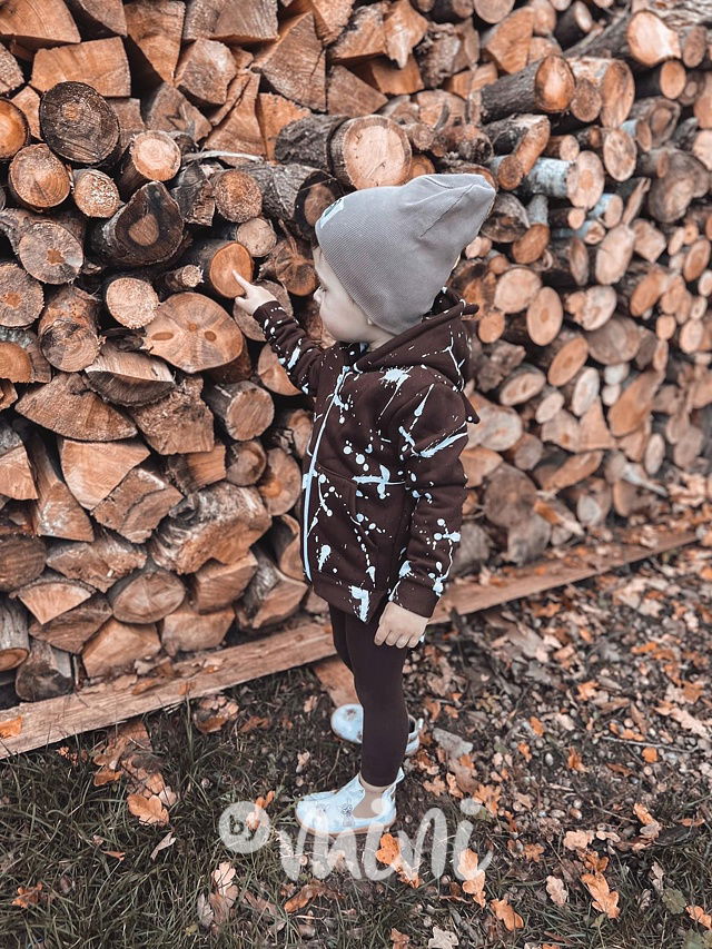 Dino splash mikina hnědá