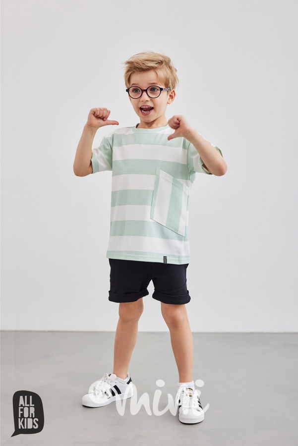 AFK triko pruhy mint/white