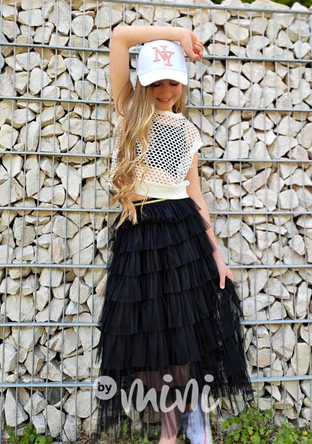 2v1 letní top black/white