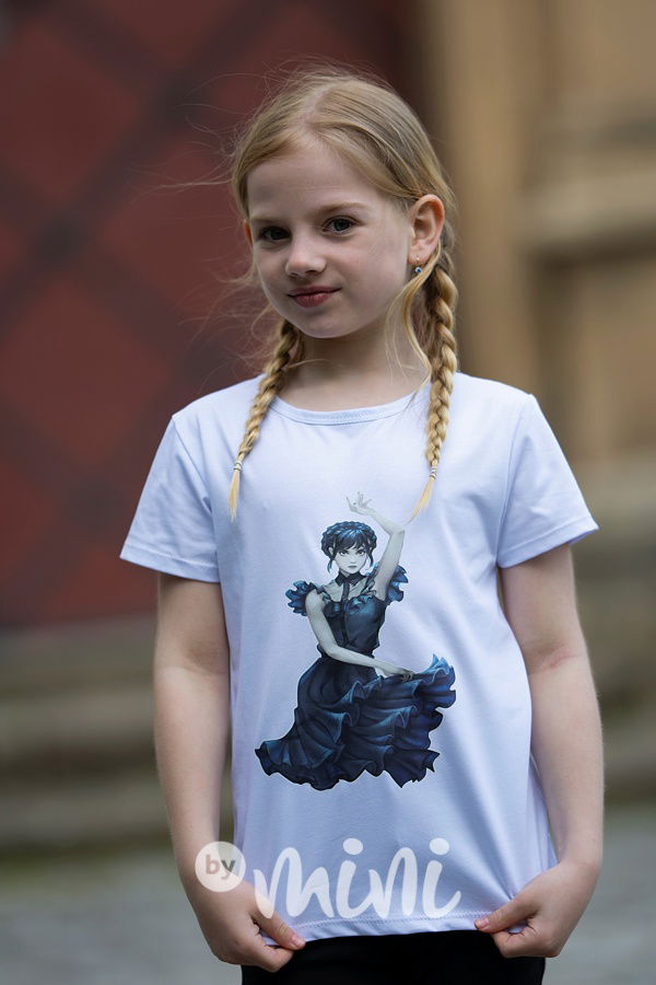 Wednesday dance triko bílé