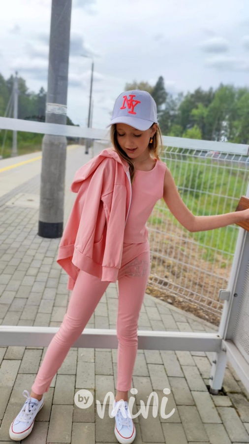 3pcs růžový trojkomplet CROWN