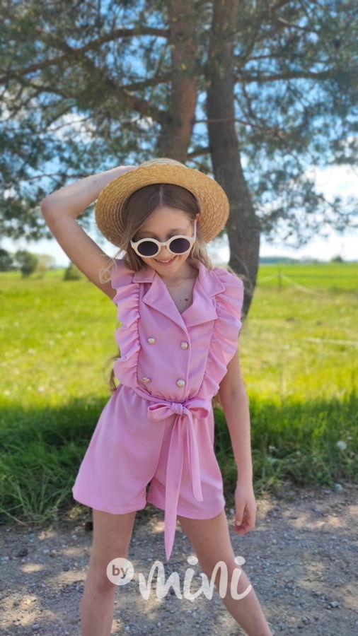 Volánkový overal barbie pink