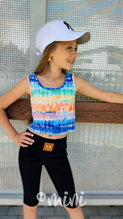 Crop top tie dye blue