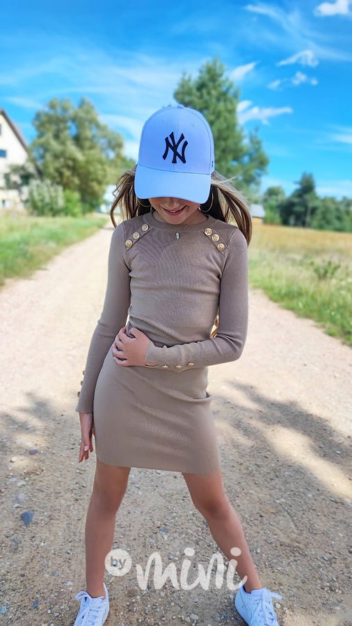 PREMIUM svetříkové šaty latté