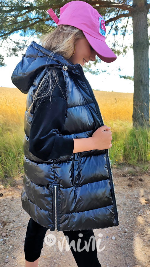Long vesta metalic black