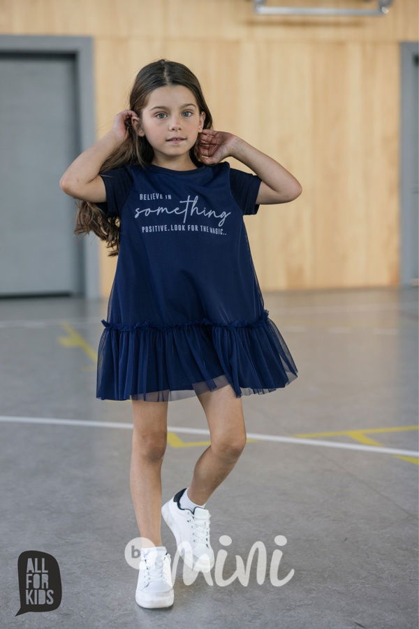 Positive tylové šaty modré