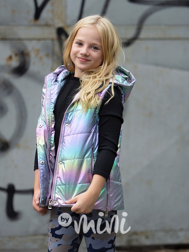 Rainbow metalická vesta