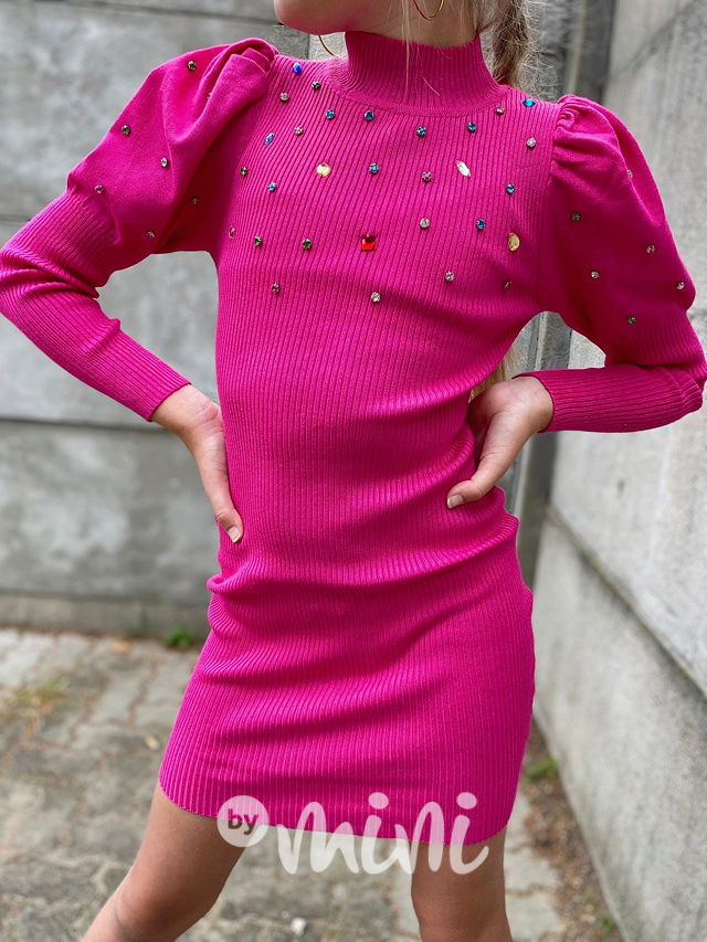 Svetříkové šaty DIAMONDS malinové