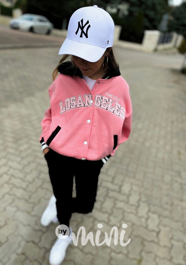 College hoodie mikinová bunda pink