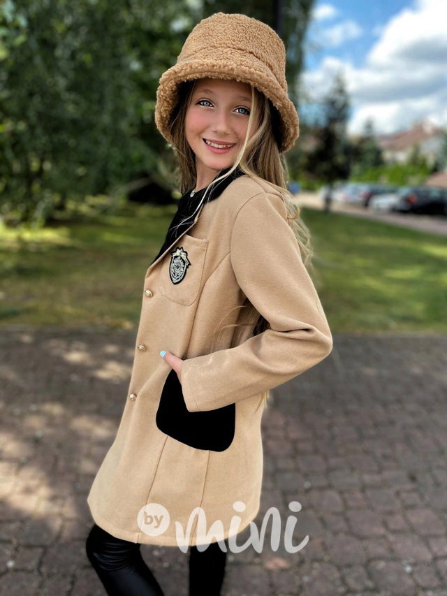 College flauš kabát beige/black