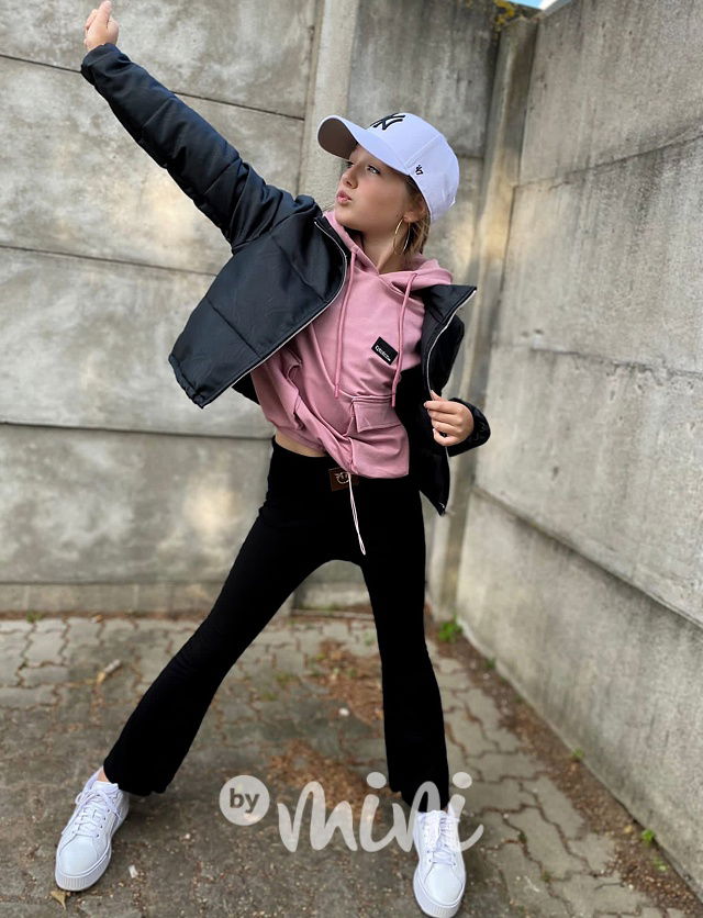 Podzimní crop bunda black