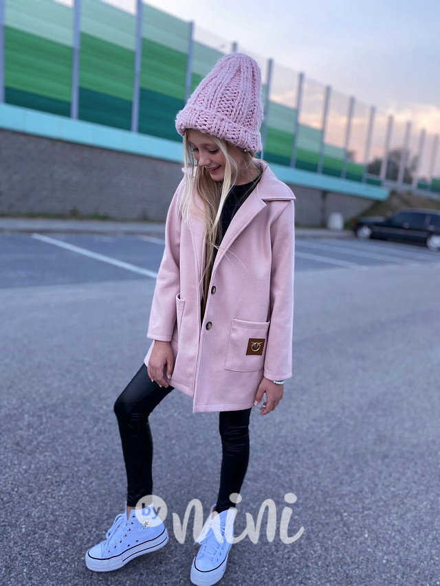 Flaušový kabát pink