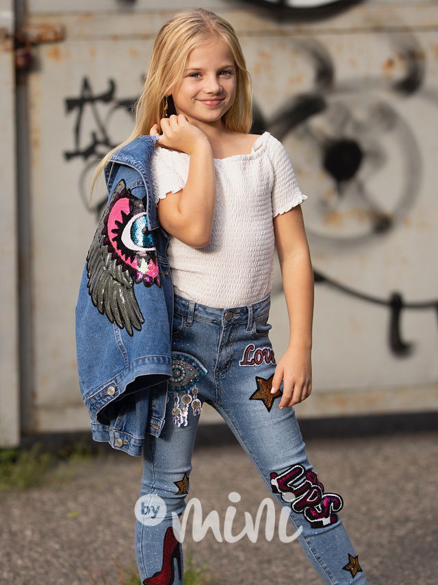 Fashion jeansy s aplikací