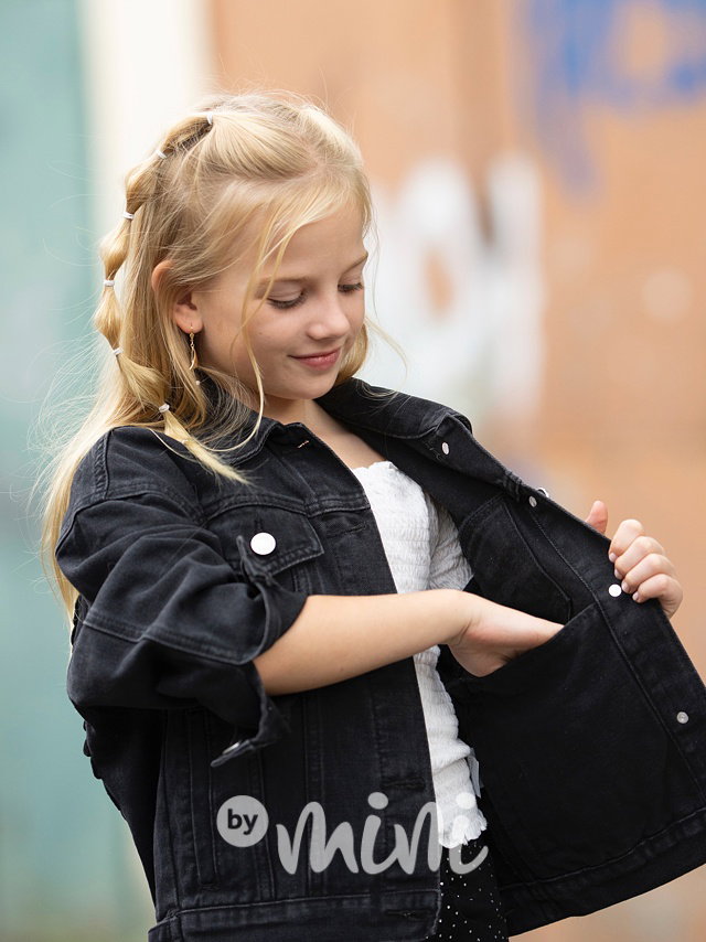 Fashion jeans bunda s aplikací black