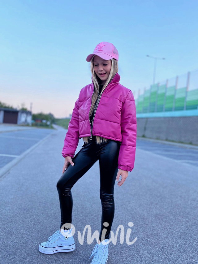 Podzimní crop bunda pink