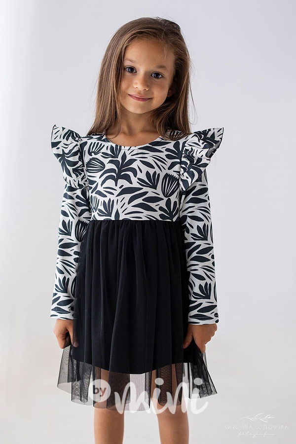 Lily Grey šaty s tylem black/white