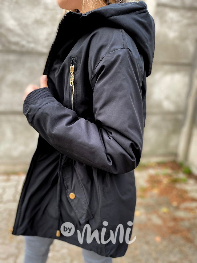 Černá podzimní parka