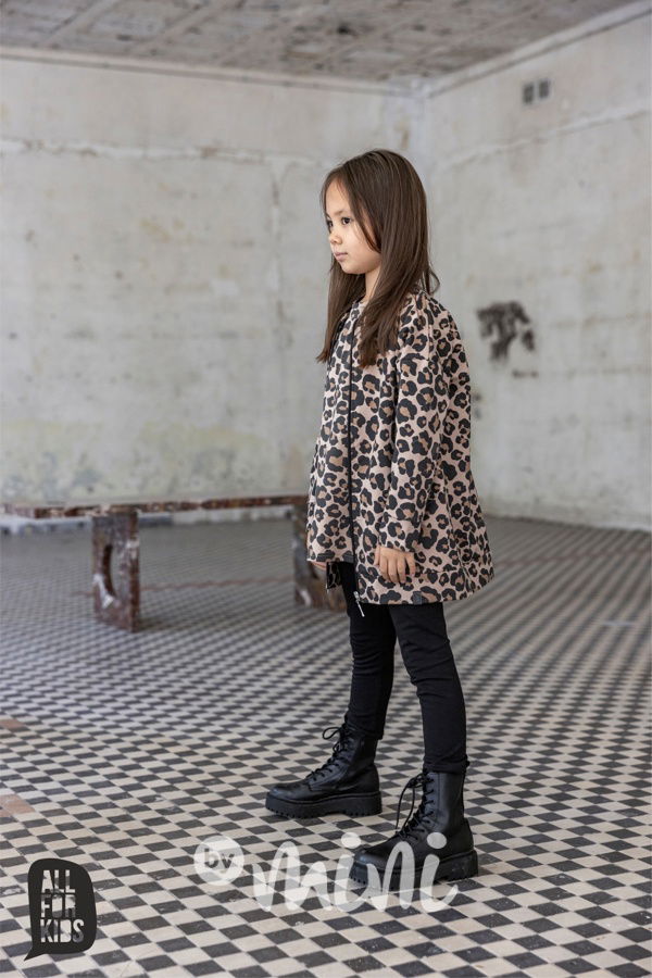 Beige animal long mikina