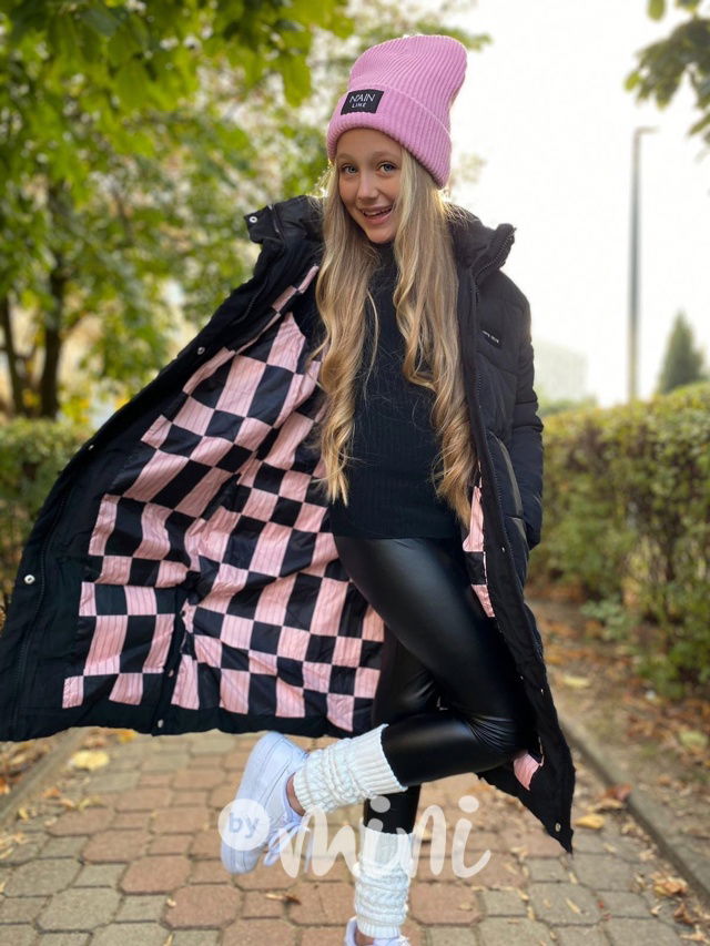 Ultra dlouhý zimní kabát černý