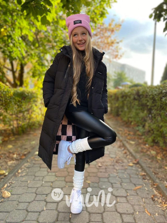 Ultra dlouhý zimní kabát černý