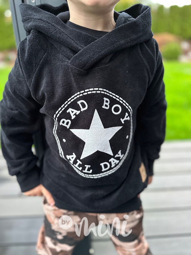 Bad boy froté mikina černá