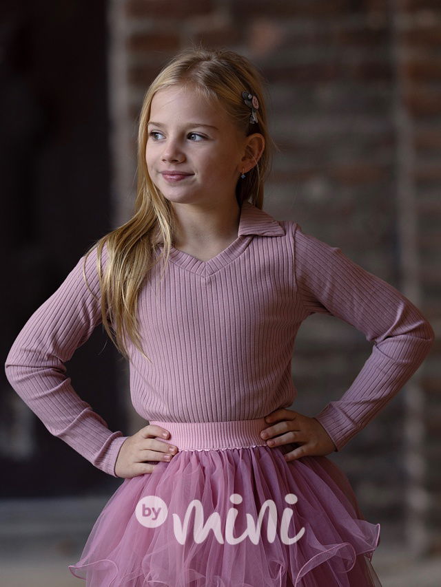 Blůzka s límečkem růžová