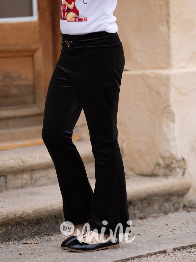 Fashion velur zvonáče černé