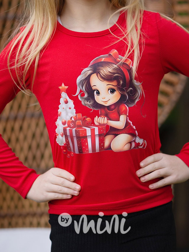 Xmas girl blůzka červená