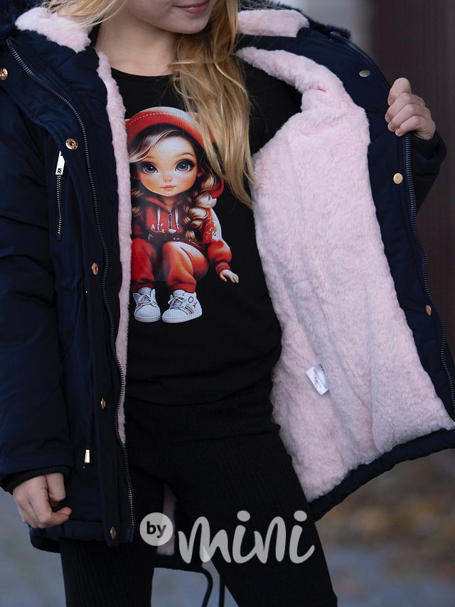 Blue/pink zimní parka