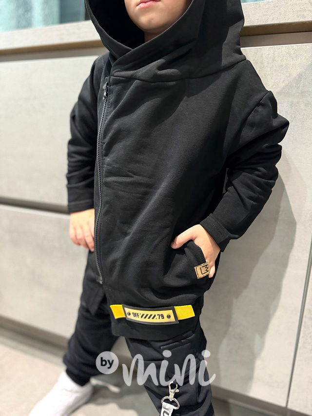 Zateplená asymetrická mikina DESIGN černá