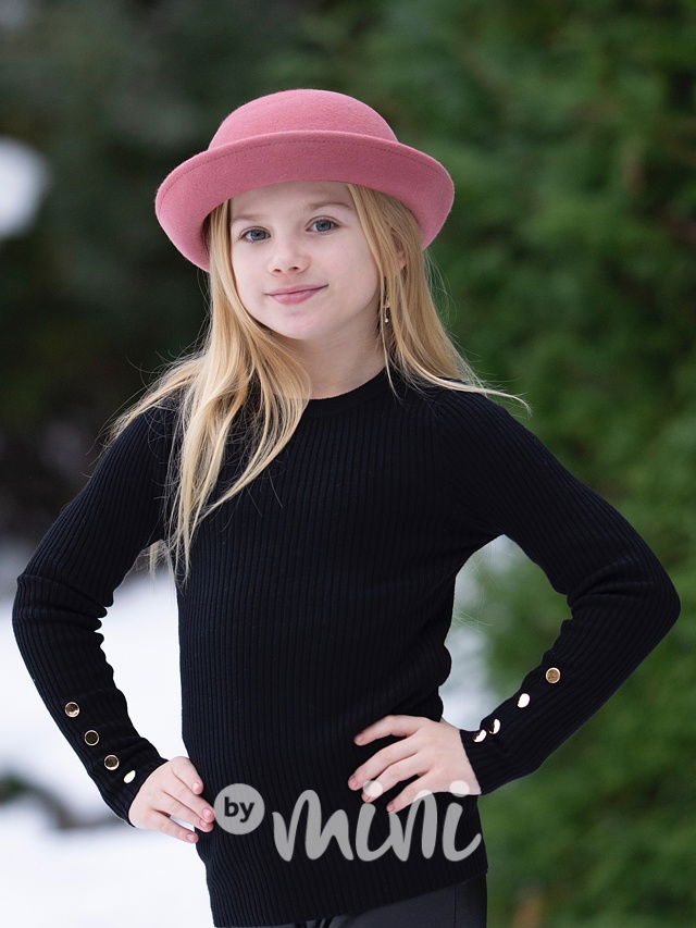 Stretch svetr s knoflíčky černý