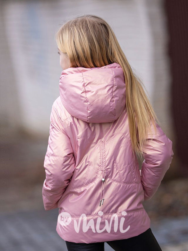 Jarní metalická bunda pink