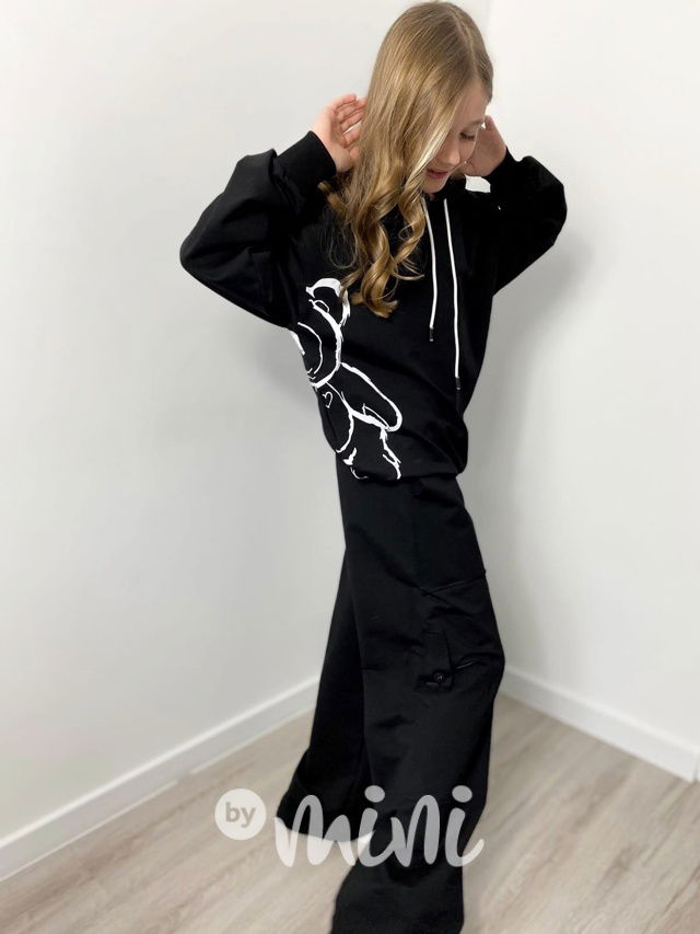 Teddy oversize mikina černá