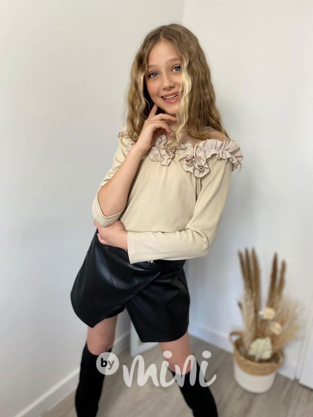 Glamour frill blůzka béžová