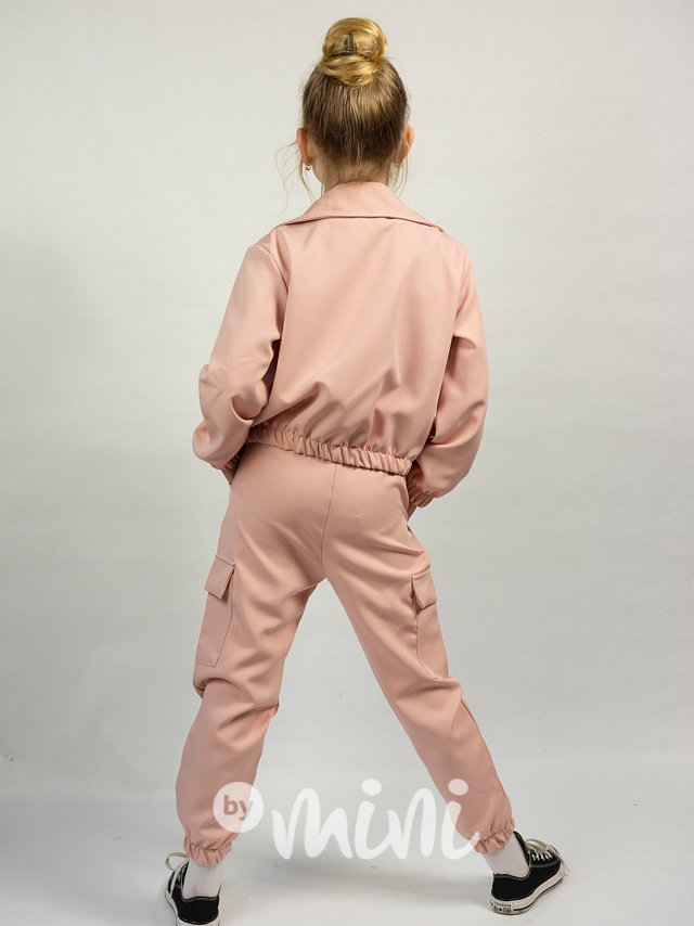 Cargo mikina + kapsáče pink