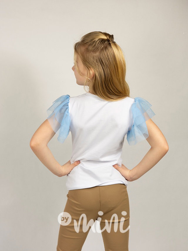 Blůzka s tylem fashionable white/blue