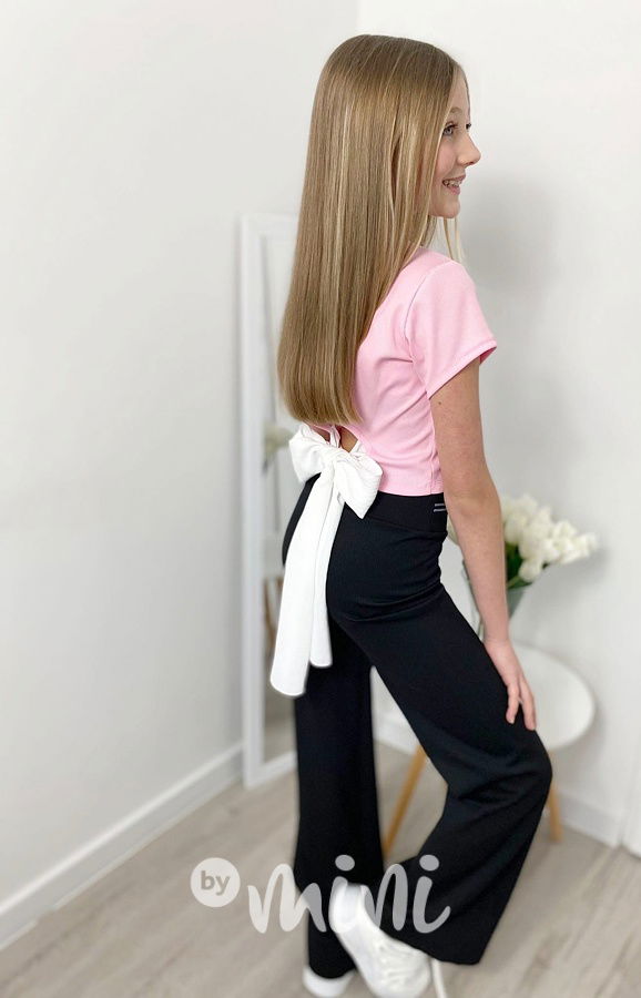 Růžový top s mašlí