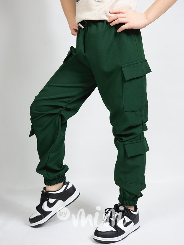 Jarní sporty cargo kapsáče forest green