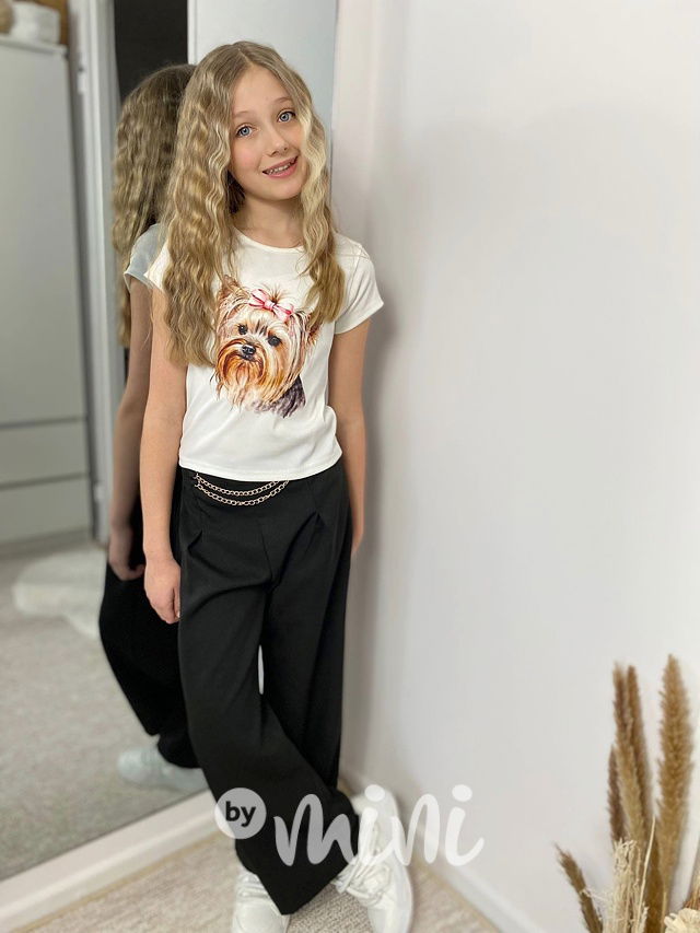 Společenské široké kalhoty s řetízkem