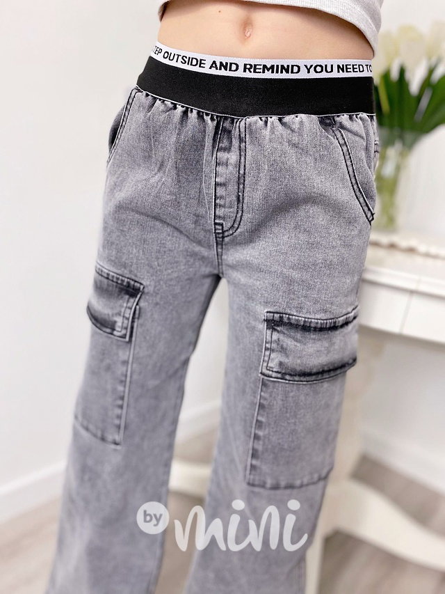 Fashion dark denim švédy se stretch pasem