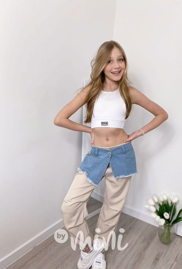 DESIGN crop top bílý